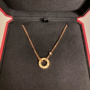 ** SOLD Cartier Love necklace 2 diamonds rose gold